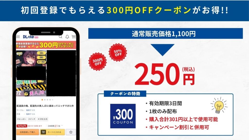 配達員の俺、配達先の美人JDと縁あってエッチできた件 DLsite 250円で読める