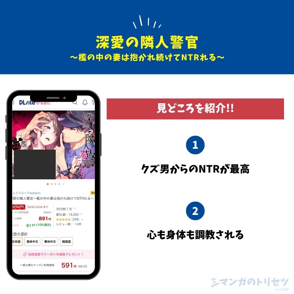 深愛の隣人警官~檻の中の妻は抱かれ続けてNTRれる~ 見どころ