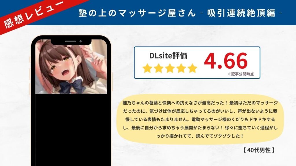 塾の上のマッサージ屋さん‐吸引連続絶頂編‐　感想