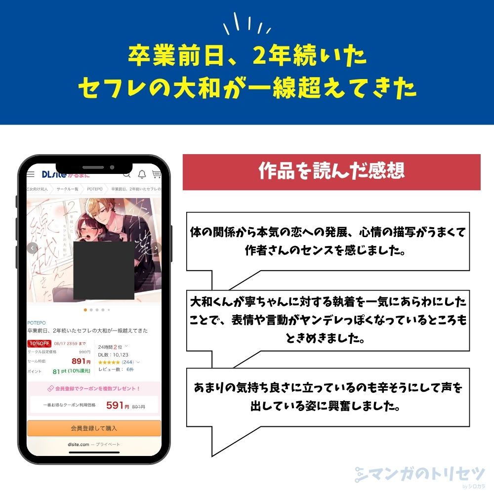 卒業前日、2年続いたセフレの大和が一線超えてきた 感想