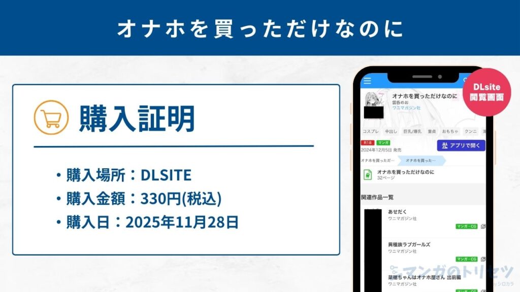 オナホを買っただけなのに　購入証明